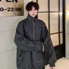 Chaqueta de cuero estilo americano con cuello mao 2026 para hombres y mujeres, diseño deconstruido de alta resistencia, chaqueta de motociclista, chaqueta de béisbol genial y elegante