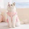 Vestido de Gato para Primavera y Verano con Lazo Estilo Princesa, Vestido Delgado para Gatitos y Perros Pequeños a Medianos, Ropa para Mascotas