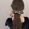 Novo anel de cabelo de alta qualidade com estampa de leopardo grande para intestino grosso, estilo retrô de Hong Kong, tecido versátil, corda de cabelo de nicho