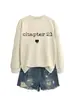 Capítulo 21 Amazon Ebay Sitio Independiente Sudadera Elegante de Moda para Mujer Cuello Redondo Manga Larga Camiseta Interior Exportación