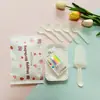 Set de Vajilla para Pastel Bolsa de Papel Tenedor de Jardín Cuchara Suministros de Panadería Cubiertos Desechables Plato Vajilla de Dibujos Animados
