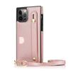 Adequado para Capa Traseira de Celular Iphone18Promax, Capa Protetora com Porta-Cartão Samsung S26U, Porta-Cartão com Cordão para Usar na Cruz