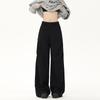 Young Orange# Novo Calça Pantalona Elegante Outono e Inverno Feminina Solta Emagrecimento Cobre o Quadril Moda Casual Versátil Calça de Chão