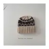 Bufanda de Punto Jacquard Estilo Coreano Fair Isle para Niños Invierno 2025 Bufanda Cálida de Ambiente Set de Dos Piezas Gorro