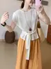Chal de encaje frontal con sentido del diseño 2025 Verano Nuevo estilo coreano Holgado Delgado Fino Sin mangas Top para mujer
