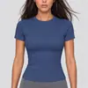 Camiseta de Manga Corta para Mujer, Adelgazante, Amigable con la Piel, Sensación de Segunda Piel, para Deporte, Fitness, Yoga, Pilates, Entrenamiento