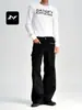 Jeans de Mezclilla Estilo Retro Americano Fengmei para Hombres y Mujeres Holgados Estilo Callejero Diseño de Parches y Remaches Casuales Rectos de Pierna Ancha