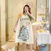 Pijama Feminino Verão Manga Curta Fino Desenho Animado Pequeno Fresco Fofo Estilo Ins Solto Camisola Doce Estudante Roupas de Casa