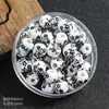 Aplicações Redondas Contas de Cerâmica 8mm Contas de Porcelana Azul e Branca Material para Pulseira DIY Contas Soltas de Cerâmica Saquinho Pulseira Acessórios Atacado