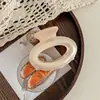 Pinza de Agarre Ovalada con Degradado de Crema Placa Francesa para Agarrar la Mitad de la Cabeza Pinza de Tiburón Accesorios para el Cabello de la Mitad de la Cabeza para Mujeres