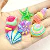 Color transparente concha de estrella de mar nacarada diy hecho a mano clip para el pelo de gel de crema cuerda para la cabeza de taza de agua llavero caja de papelería material lote