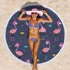 Fornecimento Direto da Fábrica toalha de praia redonda estampada xale tapete de almoço impressão digital 3D série Flamingo One Piece pedido mínimo
