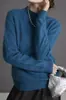 Suéter de Cachemira Suave y Esponjoso con Corte Holgado, Cuello Semi Alto, Top de Punto Estilo Perezoso para Mujer Otoño e Invierno