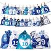 Nuevo Navideño Transfronterizo Bolsa Colgante de Dulces para Niños Decoración Navideña Bolsa Calendario de Adviento Bolsa de Lino de Cuenta Regresiva