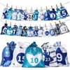 Calendário de Advento de Contagem Regressiva de Natal Transfronteiriço Digital Imitação de Linho Saco de Presente Conjunto de Natal Saco de Embalagem com Cordão