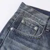 Pantalones vaqueros holgados para hombre, estilo americano, de calle, lavados y desgastados, con un aire moderno, lavado descolorido, efecto arrugado y diseño de pierna ancha y recta.