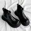 Venda Quente Outono Inverno 2026 Novo Estilo Estilo Britânico Botas Martin Botas Curtas Femininas Bico Redondo Sola Grossa Botas Aumentadoras de Altura Botas de Cano Feminino