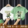 Camisa de Verano Elegante de Algodón Puro de Manga Corta para Niños, Top Deportivo Fresco de Media Manga para Niños Mayores, Nuevo Conjunto de Verano de Moda para Niños 2026