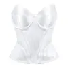 Camisola Satinada Realzadora de Caderas Corsé Bustier para Mujer Base para Vestido de Novia Sujetador sin Tirantes Suministro Transfronterizo