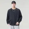 Sudadera de cuello redondo para hombre, estilo primavera y otoño, diseño de manga raglán, holgada, casual, simple, versátil, top pullover moderno para hombre