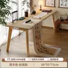 Mesa de Computador de Madeira Maciça Mesa de Estudo Simples Montada na Parede Mesa de Escrita Aprendizagem para Duas Pessoas Mesa Longa Estreita para Casa Quarto