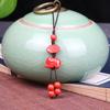 Cadena para Teléfono de Cinabrio Llavero Accesorios Cuentas Sueltas Colgante Pequeño Collar Encanto Colgante para Bolsos Arena Roja DIY Hecho a Mano para Mujeres y Hombres
