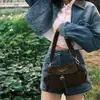 Pantalones Casuales Versátiles de Bolsillo Múltiples Estilo Retro Popular Nylon Estilo Motociclista Bolso de Hombro Único para Axila Nuevo Estilo Otoño e Invierno 2025 para Mujer