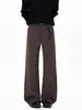 Pantalones Versátiles para Hombre Estilo Retro Americano para Otoño, Pantalones de Traje de Lana Rectos Holgados con Estampado de Cielo Estrellado, Pantalones Largos Casuales de Alta Gama de Moda