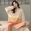 Novos pijamas femininos primavera e outono manga comprida outono internet-famoso exterior vestindo outono e inverno roupas de casa conjunto de duas peças para terno cabelo