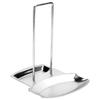 Soporte para tapa de olla de acero inoxidable, soporte para cuchara sopera con bandeja para agua, estante de almacenamiento de cocina, escurridor de platos, soporte para tapa de olla sentado