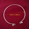 Estilo Étnico de Guizhou Hecho a Mano Joyería de Plata Miao Collar Yingluo Collar Liso Sencillo para Hombres y Mujeres Versátil