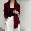 AiTwo-Way WearSuéter de Punto de Lana 100% Ultra Fina para Mujer, Nuevo Estilo de Principios de Primavera, Corte Holgado Casual, Chaqueta Adelgazante para Aire Acondicionado