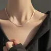Collar de Plata Lisa Multicapa para Mujer, Nuevo Estilo Popular, Diseño de Nicho de Lujo Ligero, Cadena para Clavícula Versátil Brillante con Accesorios