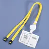Porta Credencial de Acrílico con Clip Retráctil, Porta Insignia, Credencial de Trabajo con Correa Retráctil, Cubierta Protectora Simple