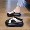 Zapatos Fanghua 2026 Nuevas Pantuflas Cómodas para Mujer de Primavera/Verano con Suela de Plataforma que Aumenta la Altura