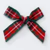 Laço Longo de Fita Xadrez de 3 Seções Headband Laço Vermelho Finalizado Brincos Acessórios de Roupa Acessórios de Cabelo Materiais