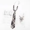 Corbata Marrón Camisa Oscura para Estudiantes Varones, Estilo Universitario, Rayas Color Café Retro Corbata de Lazo JK Decorativa Sin Corbata, Accesorio para Mujer