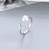 Anillo transfronterizo Wan nuevo en forma de V S925 anillo de perla de plata de moda creativa DIY bandeja vacía accesorios al por mayor