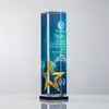 Trofeo de cristal de estrella pentagonal creativa de alta calidad, trofeo de competición, grabado para personal destacado, equipo, premios de reunión anual
