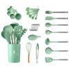 Conjunto de Utensílios de Cozinha de Silicone Espátula de Silicone para Cozinha Frigideira Antiaderente Resistente a Altas Temperaturas Concha para Sopa Pegador de Macarrão Colher de Sopa para Uso Doméstico Escorredor