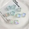 Nuevas cuentas acrílicas cuadradas transparentes mate UV de alta calidad de 14 mm con agujeros rectos para materiales y accesorios de cadenas para teléfono DIY