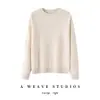 Nuevo Suéter de Punto Casual para Mujer Otoño/Invierno 2026 100% Cachemira Pura de Corte Holgado con Cuello Redondo y Manga Larga
