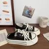 Zapatos de Lona con Suela Gruesa Color Crema para Mujer, Delgados, Estilo Nuevo de Otoño, Tendencia ins, Estilo Coreano Minoritario, Zapatos Blancos Pequeños de Esponja para Estudiante