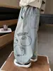 1391 Calças Jeans de Primavera para Meninos Estilo Coreano Calças Curvas Estilosas Novas Calças de Primavera e Outono Calças Retas de Perna Larga para Crianças