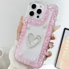 Capa de Celular Brilhante com Diamante Triturado para Samsung A57 Adequada para Coração Duplo S26Ultra Pérola A55 Transfronteiriça A14 Comércio Exterior A13