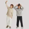 Traje para niños LVLV algodón pesado camiseta de manga larga primavera y otoño camiseta interior de algodón rizado pantalones deportivos de algodón traje moda