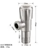 Fábrica de Origen Accesorios para Válvula de Ángulo de Acero Inoxidable 304 con Núcleo de Cobre Espeso, Conector de Uso Dual para Grifo de Una Entrada Dos Salidas, Válvula Triangular