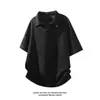 Camisa Polo de Manga Corta para Hombre Estilo Retro Old Money 2026 Verano Tendencia Americana Camiseta de Peso Pesado con Cuello Hong Kong Manga Corta de Moda