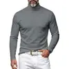 Ropa de hombre Amazon transfronteriza en stock otoño e invierno 2026 color liso manga larga moda camiseta básica para hombre camiseta de cuello alto ajustada para hombre