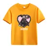 Comercio Exterior Americano Verano Pesado Color Sólido Estampado de Letras Algodón Manga Corta Camiseta Manga Media Ropa para Clase Padre-Hijo Ropa para Niños